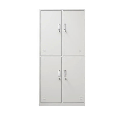 0.7mm  4 Door Metal Lockers Staff Metal Storage Wardrobe Powder Coating