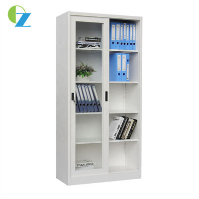 2 Glass Sliding Door Steel Office Cupboard Metal Double Door Cupboard