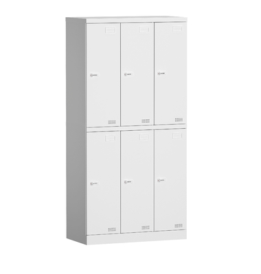 0.5-1.0mm Thickness 6 Door Steel Locker Metal Storage  Locker Powder Coating