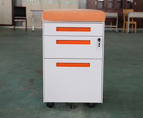 Rolling Powder Coating Metal Pedestal Cabinet 3 Drawer Office Filing ODM