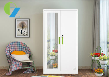 Clothes Double Door K/D Steel Office Lockers Cupboard With Mirror