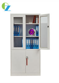 0.6mm Glass Door Storage Steel Office Cupboard Cabinets