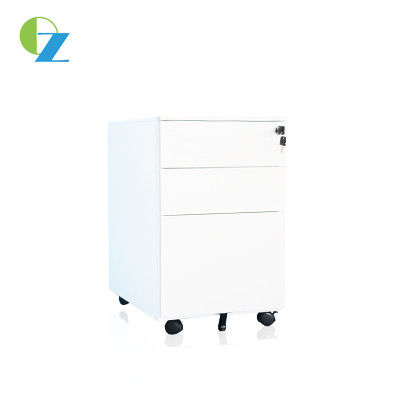 Steel 3 Drawer Office 10mm Mobile Pedestal Cabinet Anti Tilt