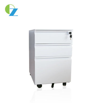 H620mm Steel 3 Drawer Mobile File Cabinet Adjustable Hanging Divider Bar In Bottom