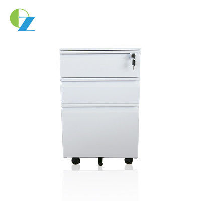 H620mm Steel 3 Drawer Mobile File Cabinet Adjustable Hanging Divider Bar In Bottom