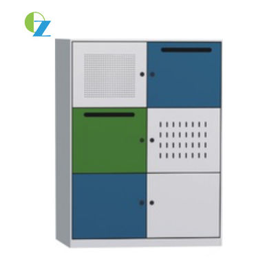 12mm edge Primary School Colorful 6 Door Steel Locker With Mail Box