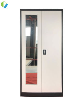 2 Swing Door Steel 0.5Mm Office Filing Cabinet KD Structure With Mirror