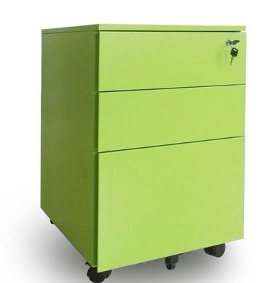 Colorful 3 Section Slideway Mobile Pedestal Cabinet Storage Cabinet Rotating