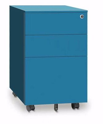 Colorful 3 Section Slideway Mobile Pedestal Cabinet Storage Cabinet Rotating