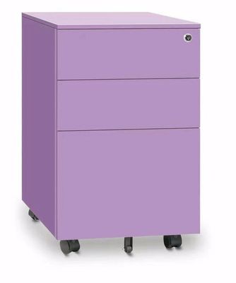 Colorful 3 Section Slideway Mobile Pedestal Cabinet Storage Cabinet Rotating