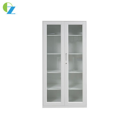 1mm Thickness Two Glass Door Filing Cabinet Swing Door Storage Cupboard