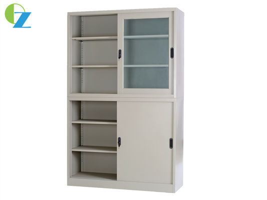 Glass And Steel Sliding Door File Cabinet Office Steel Cupboard Filing Storage