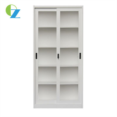 2 Glass Sliding Door Steel Office Cupboard Metal Double Door Cupboard