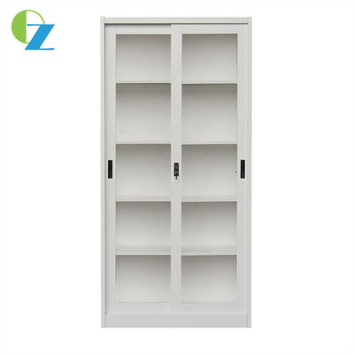 2 Glass Sliding Door Steel Office Cupboard Metal Double Door Cupboard