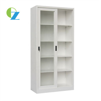 2 Glass Sliding Door Steel Office Cupboard Metal Double Door Cupboard