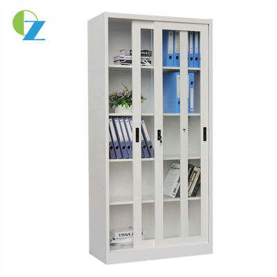 2 Glass Sliding Door Steel Office Cupboard Metal Double Door Cupboard