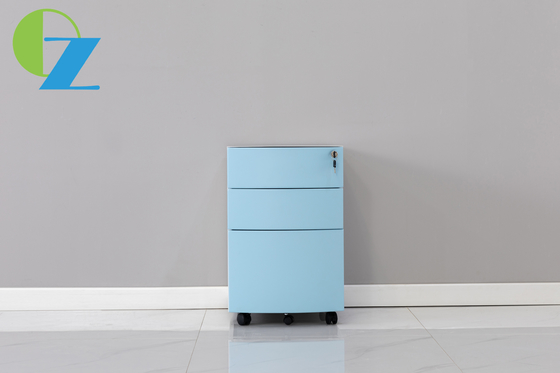 Blue Color 3 Drawer Mobile Pedestal Cabinet Office Equipment A4 File Cabinet