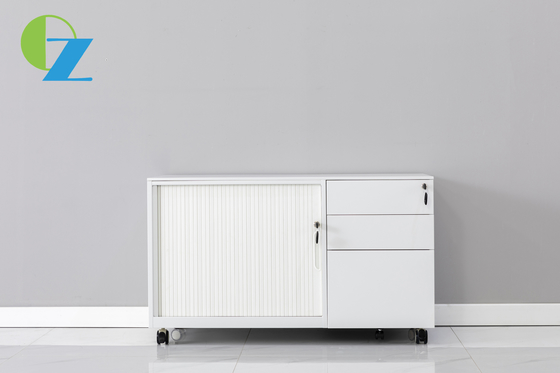 Metal Mobile Tambour Caddy File Storage Cabinet 3 Drawer Office Furniture